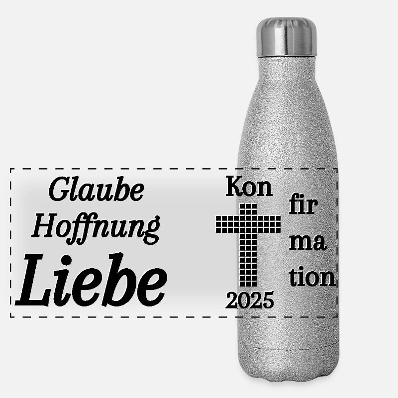 Confirmation 2025 Foi Espérance Amour Bible Gourde isotherme panoramique pailletée 500 ml