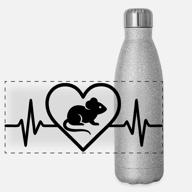 Coeur de souris Gourde isotherme panoramique pailletée 500 ml