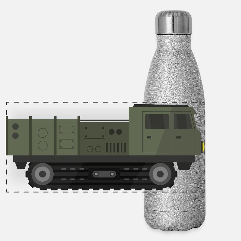 Militär-LKW Panorama Glitzer Isolierflasche 500 ml