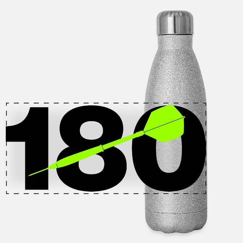 180 Triple 20 Perfektion! ONEHUNDRETEIGHTY, Darts Panorama Glitzer Isolierflasche 500 ml