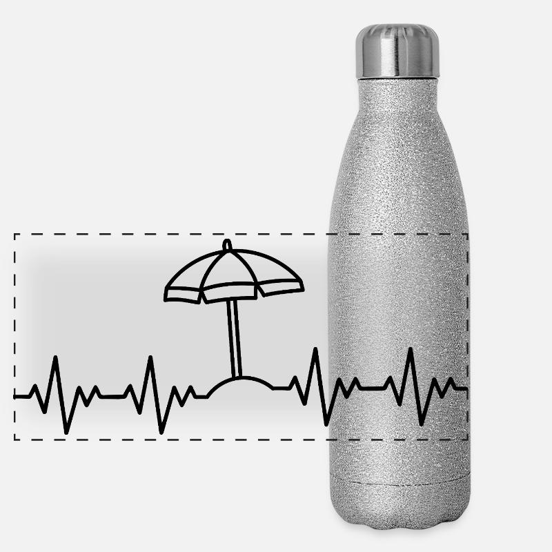 ECG parasol Battement cardiaque Gourde isotherme panoramique pailletée 500 ml