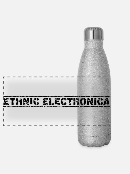 Ethnic Electronica - Panoramic Glitter Thermal Bottle 500 ml - silver glitter - Front