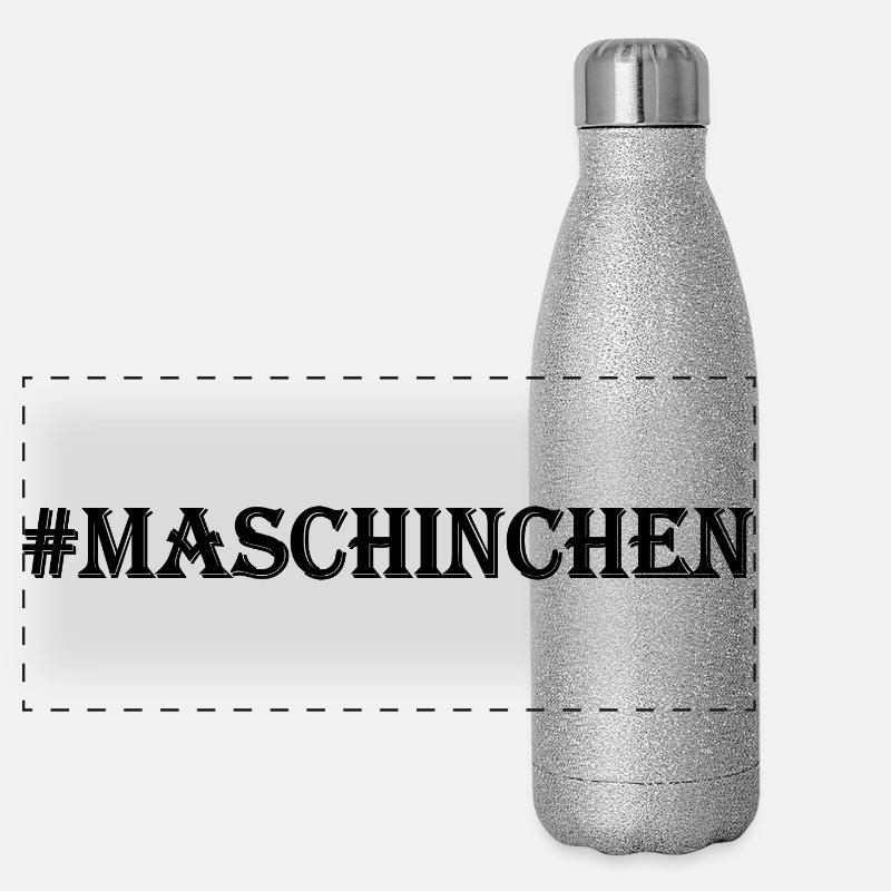 Maschinchen - Panorama Glitzer Isolierflasche 500 ml - Silber Glitzer