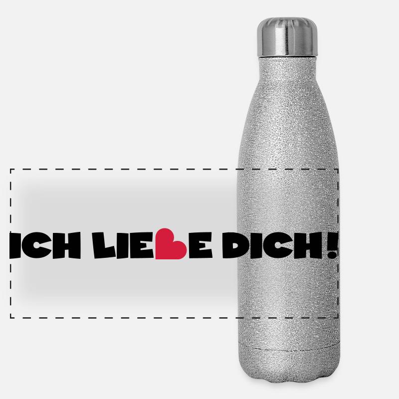 Liebe Herz Valentinstag Panorama Glitzer Isolierflasche 500 ml
