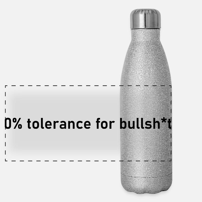 bullshit 0% no tolerance t-shirt shit true Panoramic Glitter Thermal Bottle 500 ml