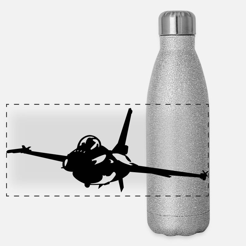 Kampfjet Panorama Glitzer Isolierflasche 500 ml