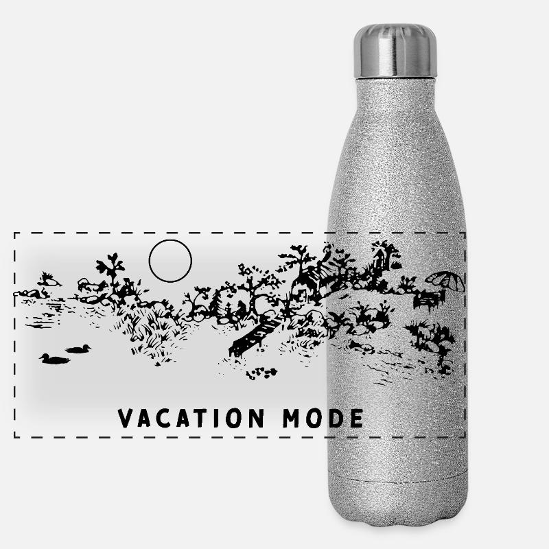 URLAUBSMODUS Panorama Glitzer Isolierflasche 500 ml
