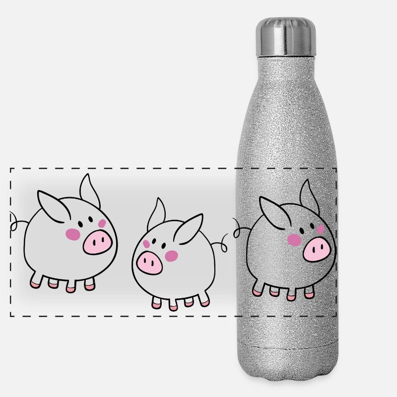 Cochon chanceux Gourde isotherme panoramique pailletée 500 ml