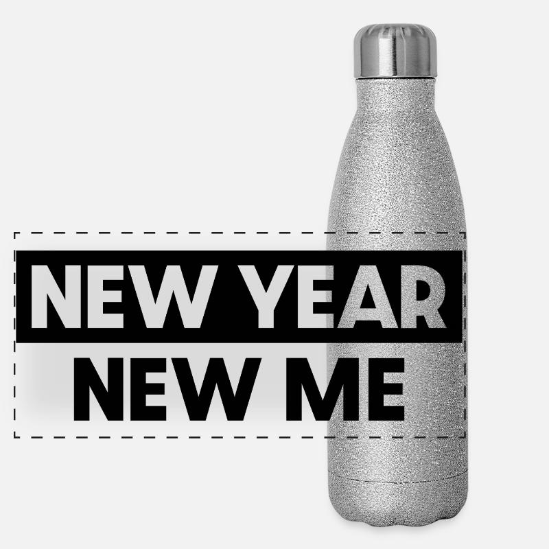 New Year New Me Panoramic Glitter Thermal Bottle 500 ml