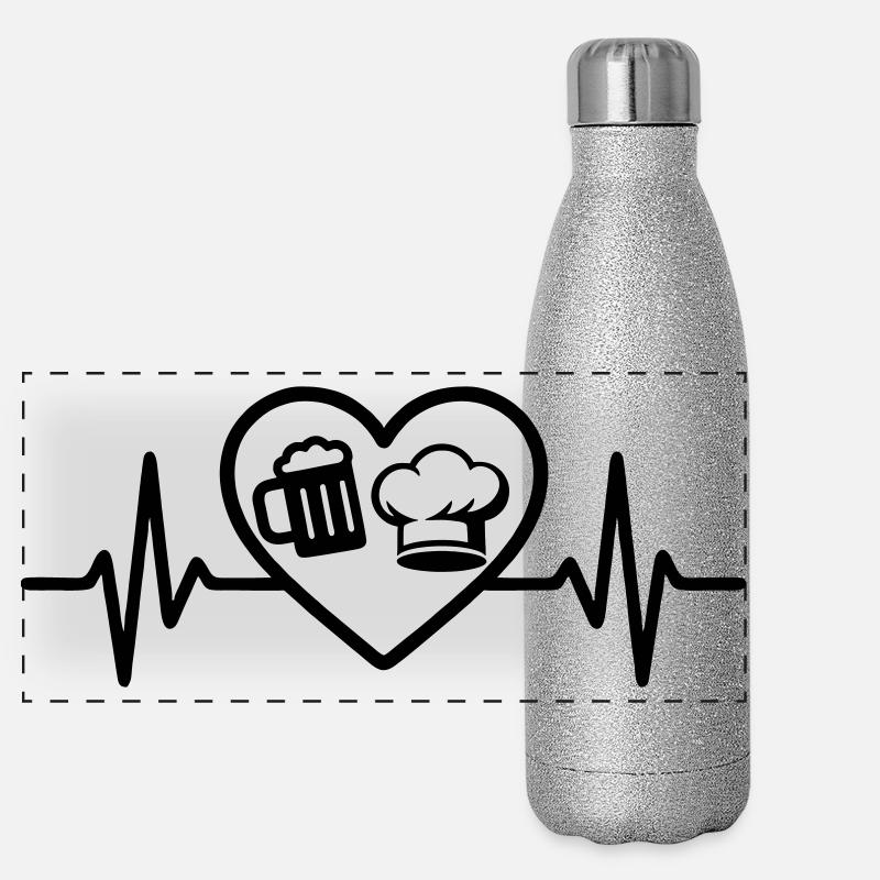 Heart Beer Kitchen Humor Panoramic Glitter Thermal Bottle 500 ml