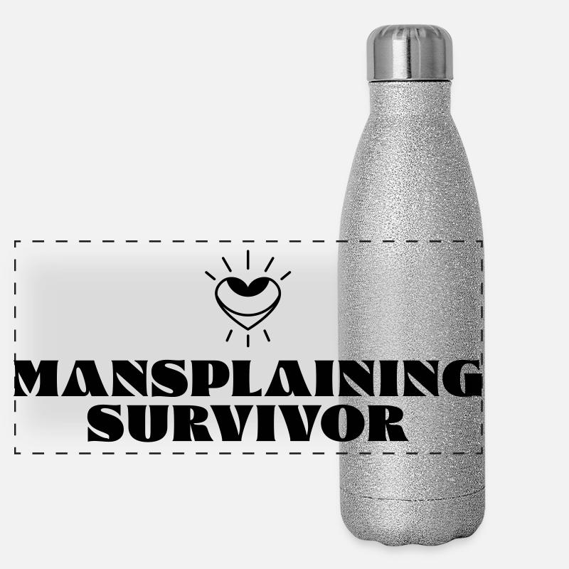 Mansplaining Survivor Panorama Glitzer Isolierflasche 500 ml