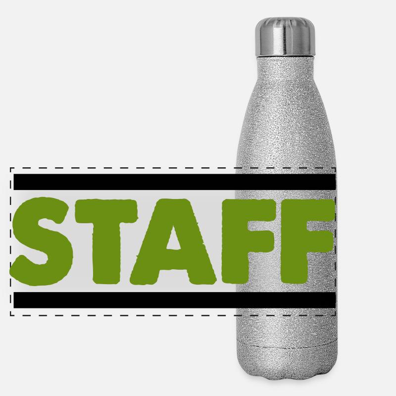 Grüne Staff Distressed Schrift Panorama Glitzer Isolierflasche 500 ml