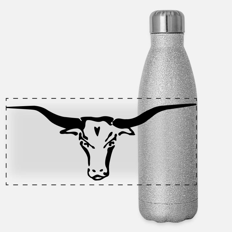 texas longhorn Panorama Glitzer Isolierflasche 500 ml