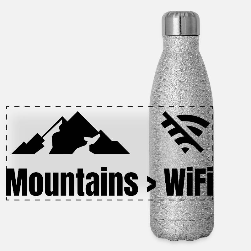 Mountains > WiFi – Abenteuer Shirt Panorama Glitzer Isolierflasche 500 ml