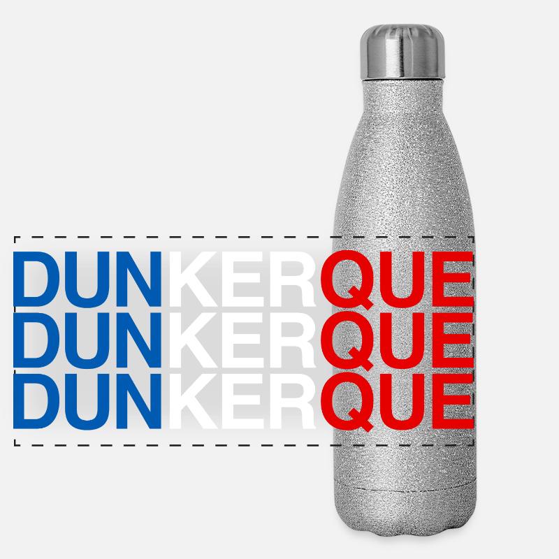 DUNKERQUE Frankreich French Flag Panorama Glitzer Isolierflasche 500 ml