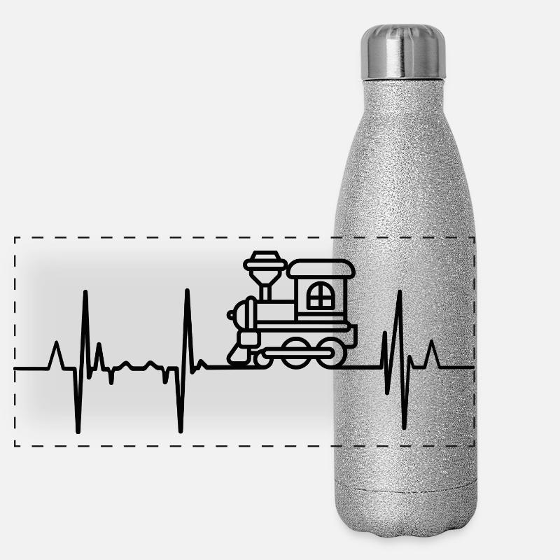 Model railroad heart palpitations Panoramic Glitter Thermal Bottle 500 ml