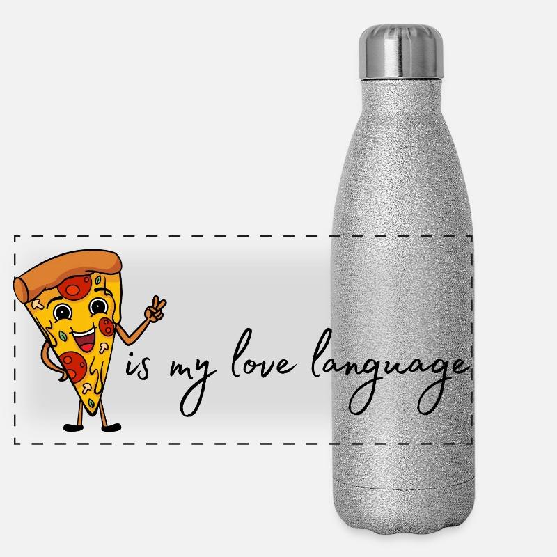 Pizza Panorama Glitzer Isolierflasche 500 ml