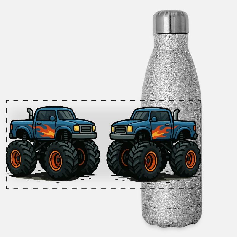 MonsterTruck Flames Cruiser Gourde isotherme panoramique pailletée 500 ml