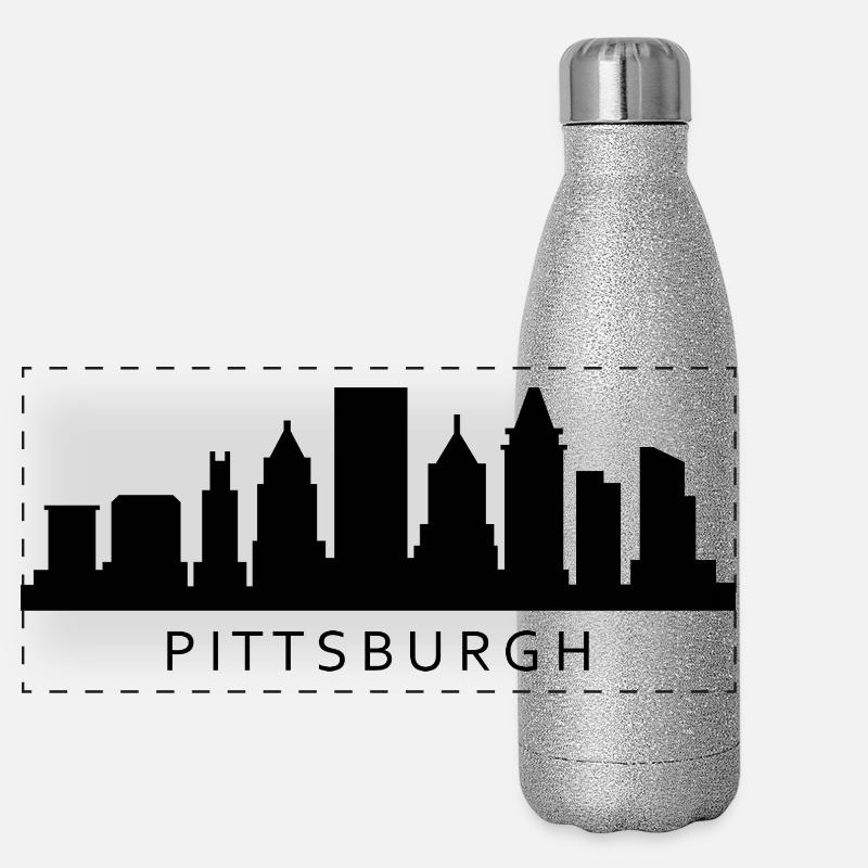 Silhouette de Pittsburgh Gourde isotherme panoramique pailletée 500 ml