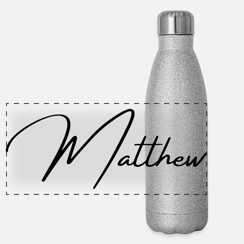 Matthew Name Design – Stilvolle Typografie Panorama Glitzer Isolierflasche 500 ml