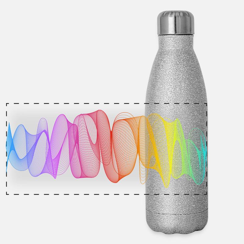 Abstrakte Linien Design 12 Panorama Glitzer Isolierflasche 500 ml