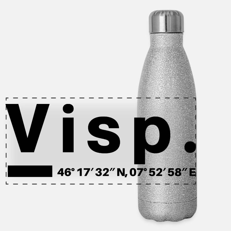Visp Coordinates Switzerland Valais Visper Visperin Panoramic Glitter Thermal Bottle 500 ml