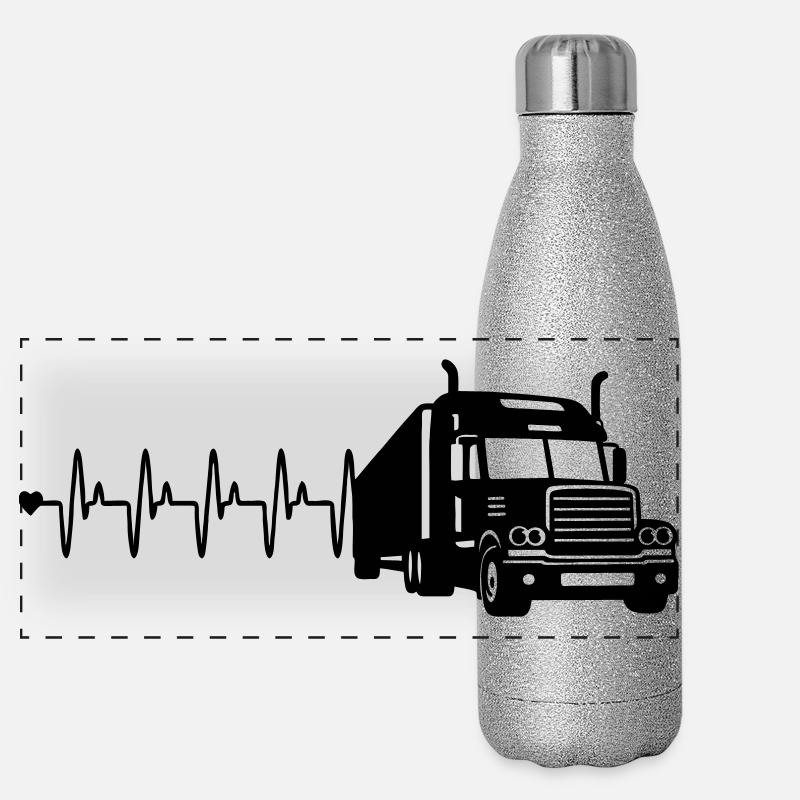 Truck heart rate Panoramic Glitter Thermal Bottle 500 ml