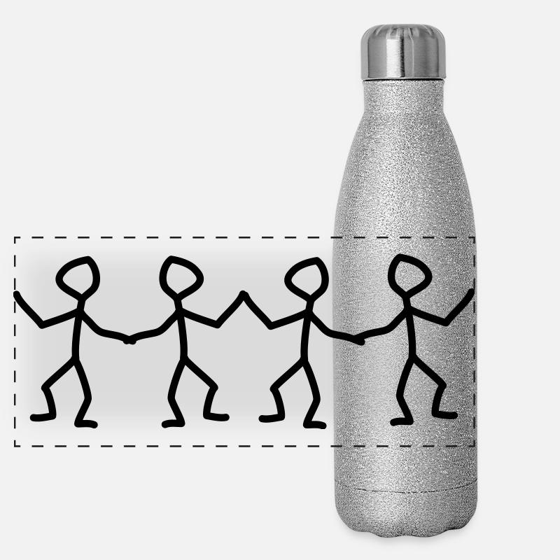 strichmaennchen tanz tanzen Panorama Glitzer Isolierflasche 500 ml