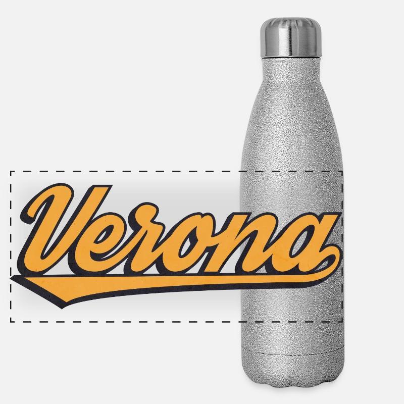 Verona Retro Script Logo Panorama Glitzer Isolierflasche 500 ml