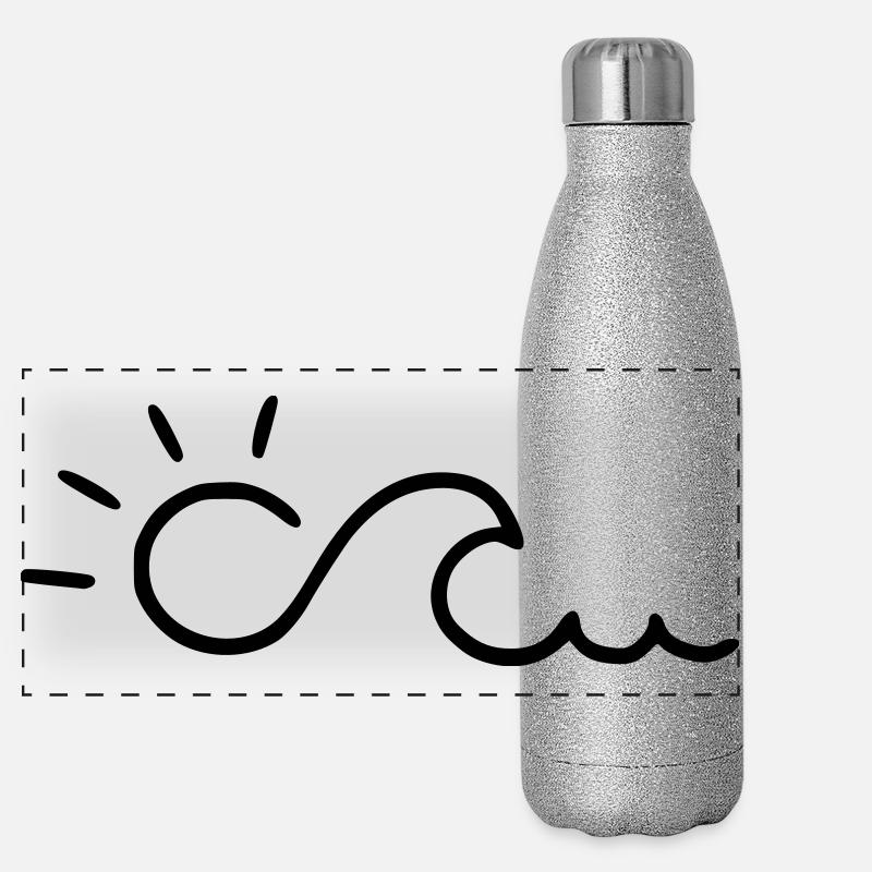 Welle mit Sonne Panorama Glitzer Isolierflasche 500 ml