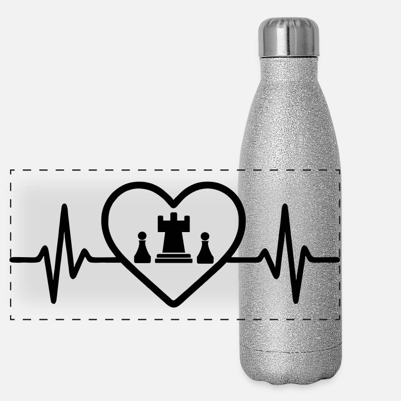 Chess Game Heart Strategy Panoramic Glitter Thermal Bottle 500 ml