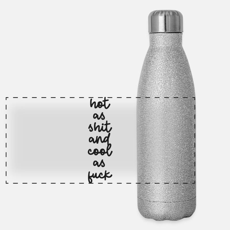 « Chaud comme de la merde et cool comme de la merde » Gourde isotherme panoramique pailletée 500 ml