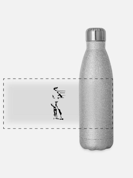 David - Panorama Glitzer Isolierflasche 500 ml - Silber Glitzer - Vorne
