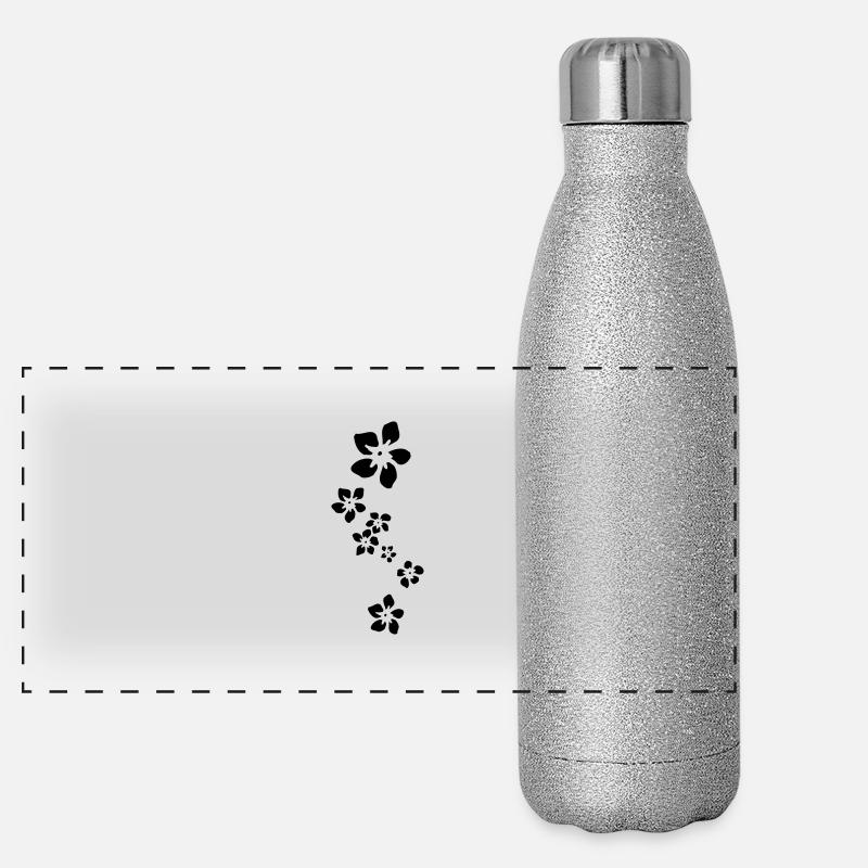 blumen Panorama Glitzer Isolierflasche 500 ml