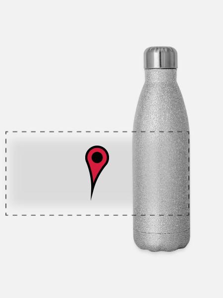 Standpunkt - Panorama Glitzer Isolierflasche 500 ml - Silber Glitzer - Vorne