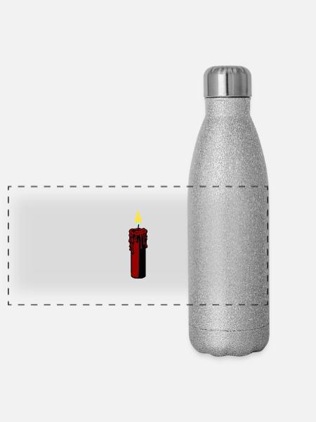 Candle | Candlelight Advent candle-wind - Panoramic Glitter Thermal Bottle 500 ml - silver glitter - Front