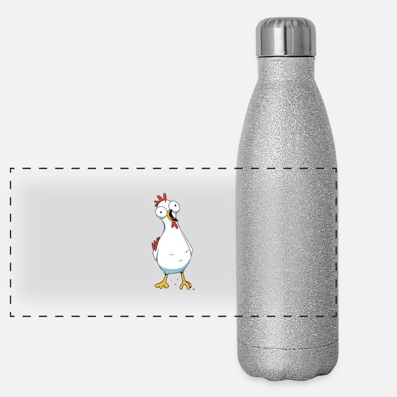 Chicken Poultry Chicken Coop Farm Hen Eggs Panoramic Glitter Thermal Bottle 500 ml