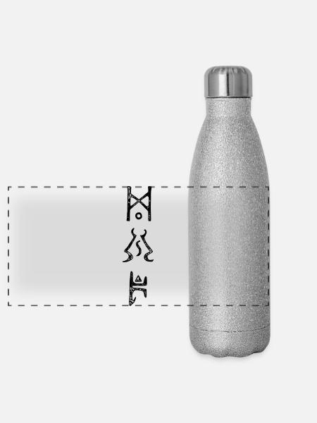 Enigma für Gamer - Panorama Glitzer Isolierflasche 500 ml - Silber Glitzer