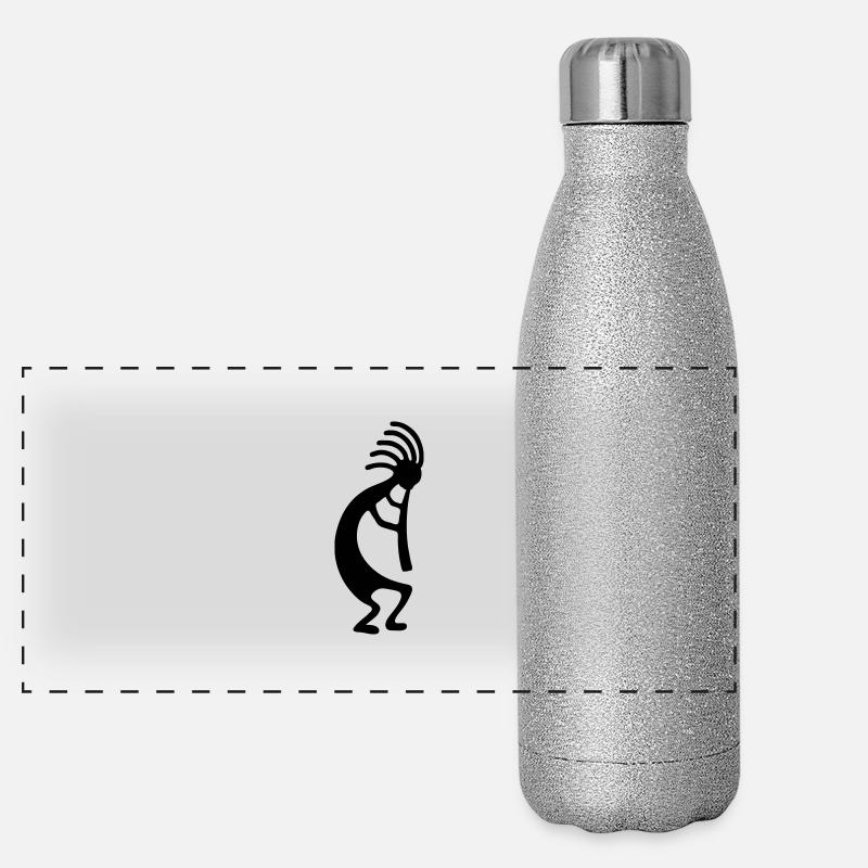 kokopelli joueur de flute symbole de musique Gourde isotherme panoramique pailletée 500 ml