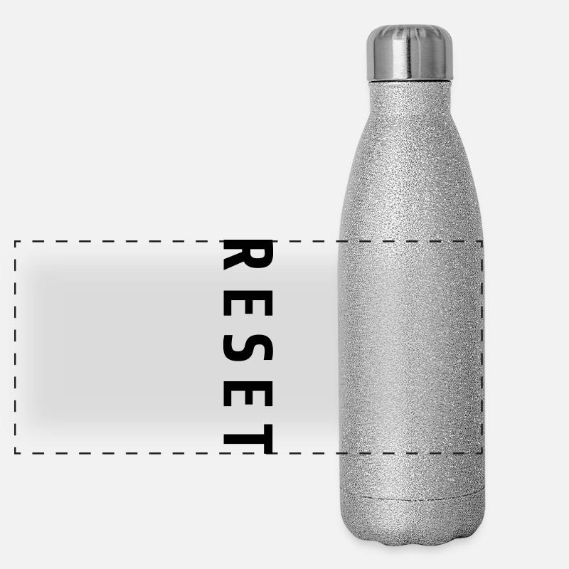 Reset Schriftzug Neuanfang Geschenk Panorama Glitzer Isolierflasche 500 ml