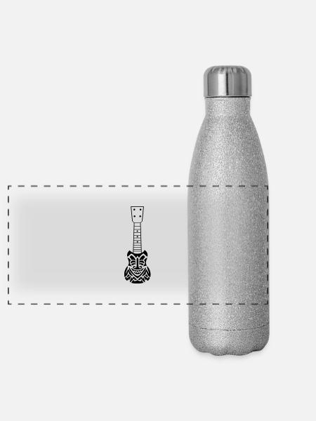 TIKI Ukulele - Panorama Glitzer Isolierflasche 500 ml - Silber Glitzer