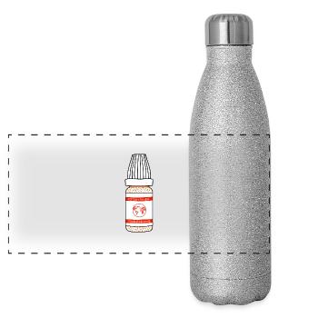 Je suis pour l'homéopathie globuli Globulisierung - Gourde isotherme panoramique pailletée 500 ml - paillettes argentées - Devant