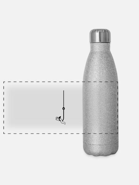 Worm On The Hook - Panorama Glitzer Isolierflasche 500 ml - Silber Glitzer - Vorne
