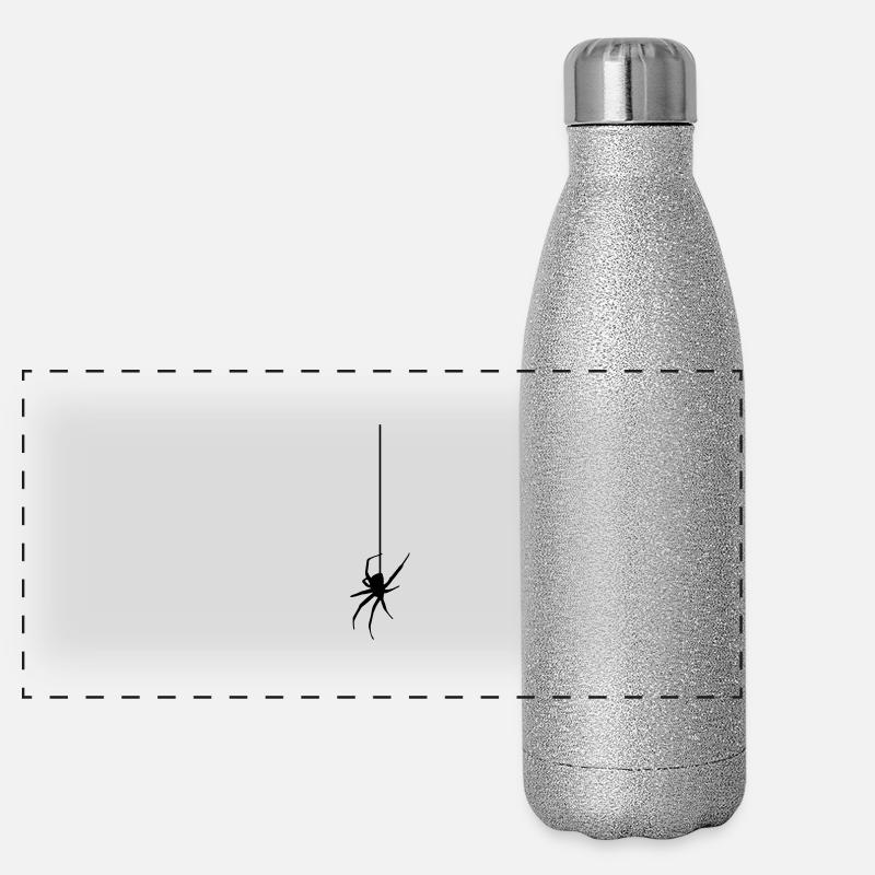 Spider on a thread - Araignée Gourde isotherme panoramique pailletée 500 ml