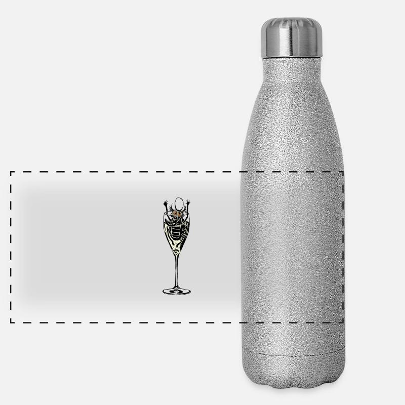 Insecte dans le vin mousseux Gourde isotherme panoramique pailletée 500 ml