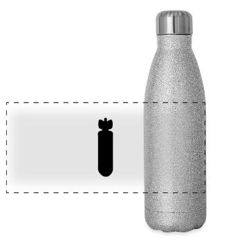 bombe - Panorama Glitzer Isolierflasche 500 ml - Silber Glitzer - Vorne
