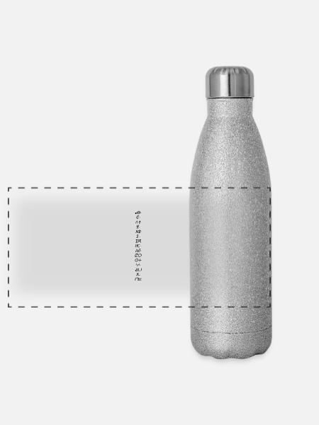 tifinagh alphabet - Gourde isotherme panoramique pailletée 500 ml - paillettes argentées - Devant