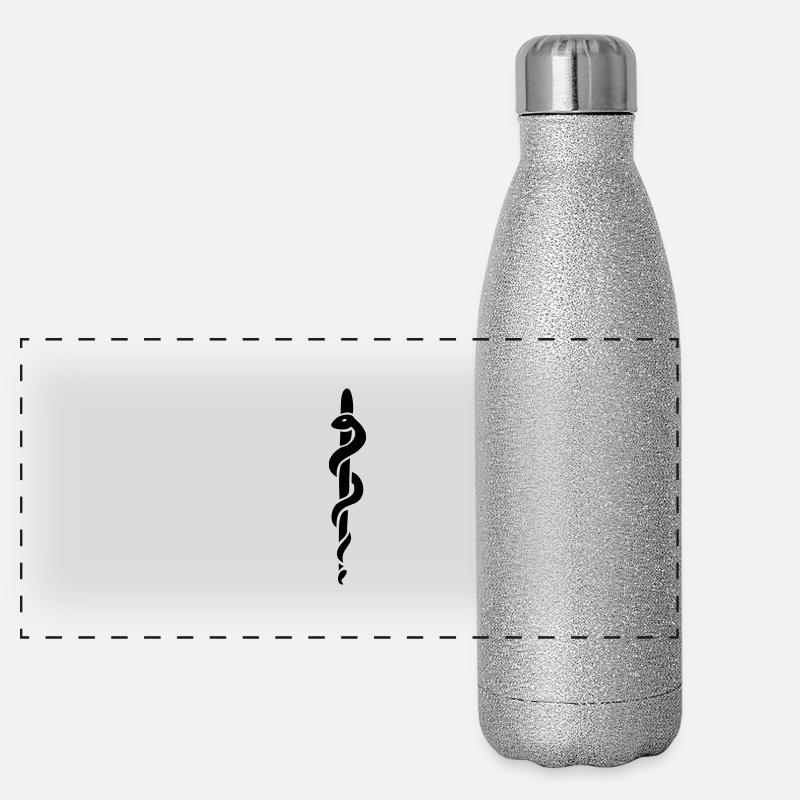 Esculape Stab von Asclepius Aesculapius Arzt Panorama Glitzer Isolierflasche 500 ml