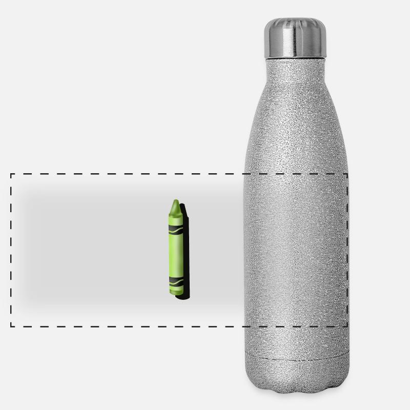 Crayon vert - dessin numérique Gourde isotherme panoramique pailletée 500 ml