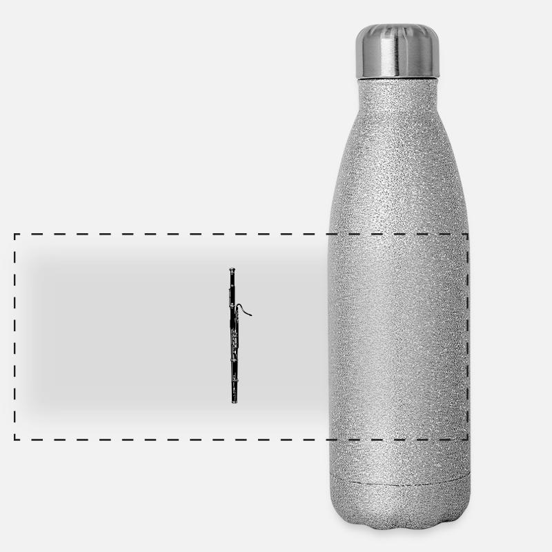 Fagott - Panorama Glitzer Isolierflasche 500 ml - Silber Glitzer